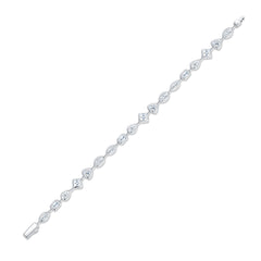 A Luxurious And Fashionable Minimalist Jewelry Bracelet Featuring Top-quality Moissanite, Made Of S925 Silver Electroplated With Platinum.