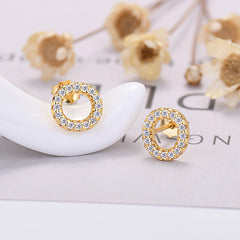 26-letter Zircon Earrings Uppercase Letters