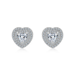 A Luxurious And Fashionable Minimalist Jewelry Earring Set Featuring Top-quality Moissanite Stones, Made Of S925 Silver Electroplated With Platinum.
