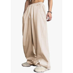 Loose High-street Designer-style Straight-leg Long Pants