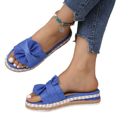 Jute Rope Solid Color Home Outdoor European-Style Womens Slippers