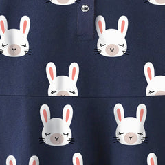 Children's Clothing Autumn New Children's Skirt Long-sleeved Printing Girls POLO Skirt