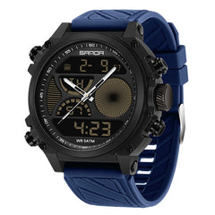Outdoor Sports Waterproof Watch For Men Rugged Design With A Large Dial And Dual Display