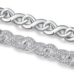 A Luxurious And Fashionable Minimalist Jewelry Bracelet Featuring Top-quality Moissanite, Made Of S925 Silver Electroplated With Platinum.