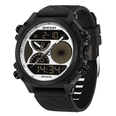 Outdoor Sports Waterproof Watch For Men Rugged Design With A Large Dial And Dual Display