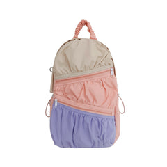 Nylon Fabric Large-Capacity Pleated Patchwork Contrasting Color Backpack