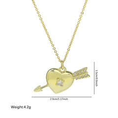 Heart-shaped Fashionable Delicate Clavicle-length Pendant Necklace