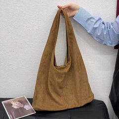 Simple Solid-Color Large-Capacity Tote Bag For Women