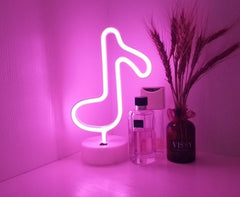 Decorative neon lights at night