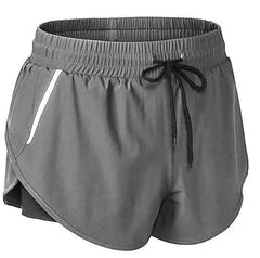 Women Quick Dry Fake 2 in 1 Reflective Running Shorts Girls Double-Deck Gym Yoga Fitness Jogging Workout Short Pants Custom Logo