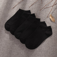 Summer Low-cut Solid-color Business Cotton Trendy Sweat-absorbent Breathable And Low-cut Ankle Socks