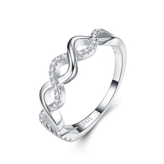 Wave Patterns Flowing - This Luxurious And Fashionable Minimalist Jewelry Ring Set With Top-quality Moissanite Is Made Of S925 Silver Electroplated With Platinum. It Is Suitable For Ladies.