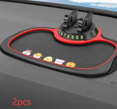 Support de téléphone de voiture antidérapant 4 en 1 avec carte de stationnement et tapis antidérapant. Support de téléphone adhésif pour tableau de bord.