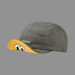 Spring And Summer Embroidered Cartoon Eyes Shapable Water-washed Dome-style American-style Funny And Cute Baseball Cap For Couples, For Date, Shopping, Outdoor Outings.