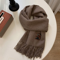 Versatile Solid-Color Warm Scarf For Women