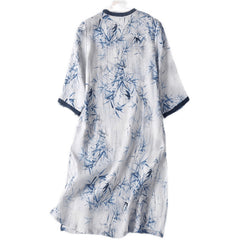 Commuter-style Loose Top For Women Cotton-linen Slimming Tea Gown