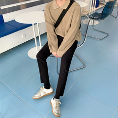 Outer Sweater Waffle Long Sleeved