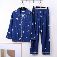 Minimalistischer Herren-Loungewear-Pyjama mit langen Ärmeln