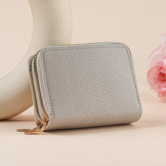 Clutch Wallet With Dual Zippers And Multiple Card Slots