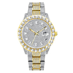 Fashionable Large Dial Full Diamond Watch