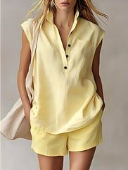 Women's Casual Sleeveless Short Set
