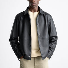 Mens Outerwear Casual Leather Jacket