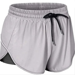 Women Quick Dry Fake 2 in 1 Reflective Running Shorts Girls Double-Deck Gym Yoga Fitness Jogging Workout Short Pants Custom Logo