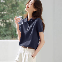 Sweet Youth-boosting Chic Polo Shirt With A Turn-down Collar