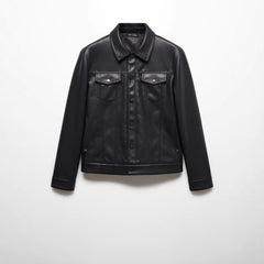 Men's Faux Leather Biker-style Jacket