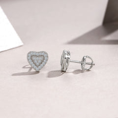A Luxurious And Fashionable Minimalist Jewelry Earring Set Featuring Top-quality Moissanite Stones, Made Of S925 Silver Electroplated With Platinum.