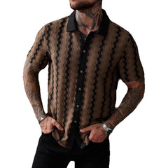 Men's Retro Plaid Knitted Short Sleeve