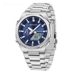 Dual-display Multi-function Summer-time Mens Watch