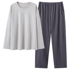 Mens 100 Cotton Pajama Set With Long-sleeve Top And Long Pants