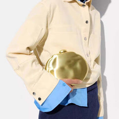 Metal Box-style Evening Bag With A Chain Strap