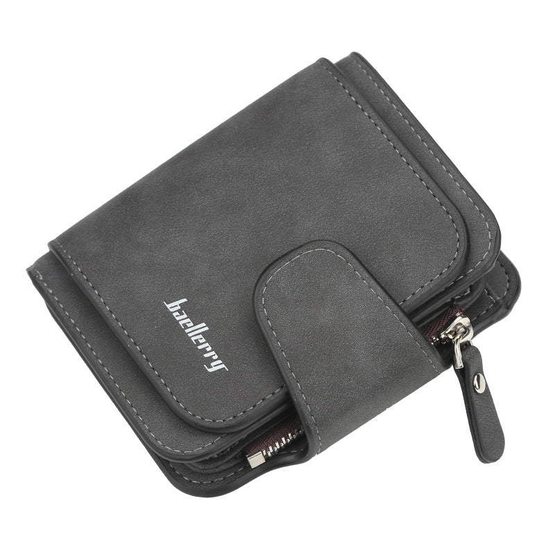 Ladies Wallet New Buckle Frosted Leather Cute