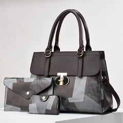Fashionable New Contrast-color Patchwork Mother-and-child Bag