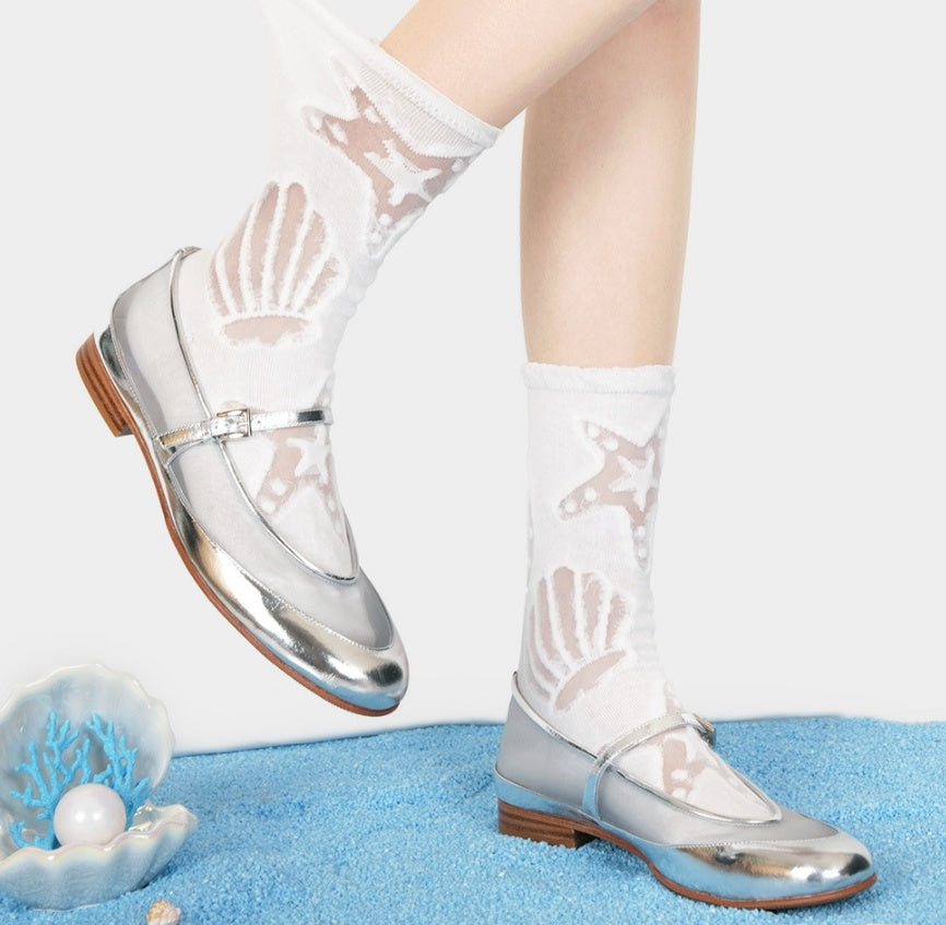 Glass Fiber Thin Socks Anti Slip Beach Style Casual Simple And Versatile Short Tube Socks