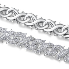 A Luxurious And Fashionable Minimalist Jewelry Bracelet Featuring Top-quality Moissanite, Made Of S925 Silver Electroplated With Platinum.