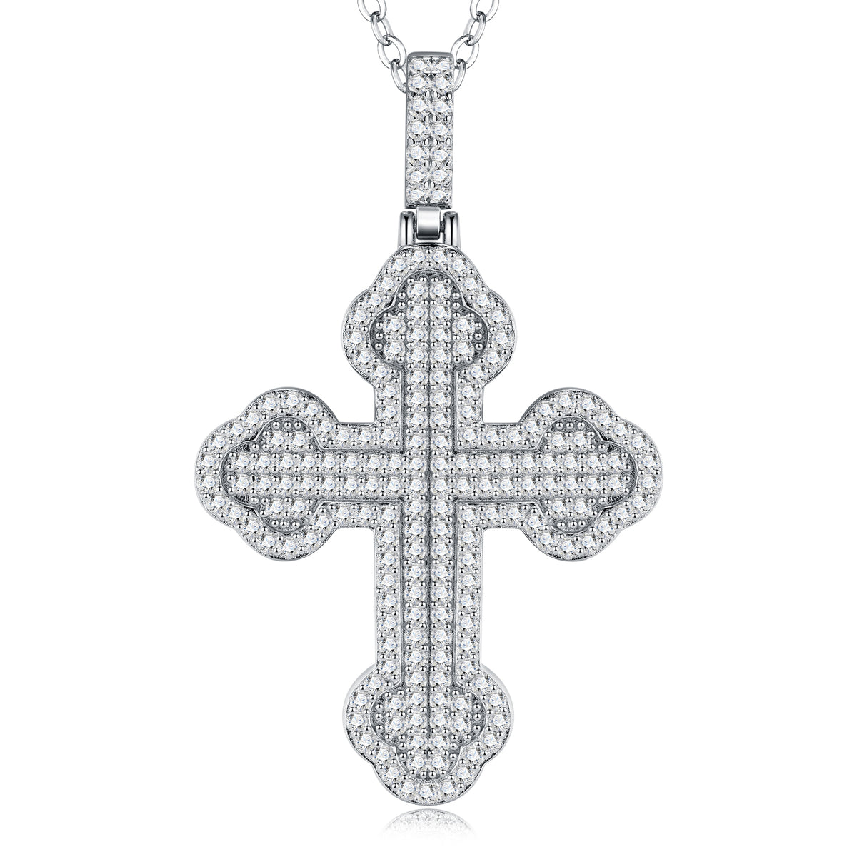 A Luxurious And Fashionable Minimalist Jewelry Pendant Necklace Set With Top-quality Moissanite, Made Of S925 Silver Electroplated With Platinum.