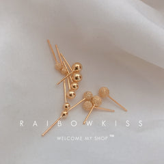 Golden Bean Earrings Womens Simple And Niche Style