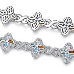 A Luxurious And Fashionable Minimalist Jewelry Bracelet Featuring Top-quality Moissanite, Made Of S925 Silver Electroplated With Platinum.