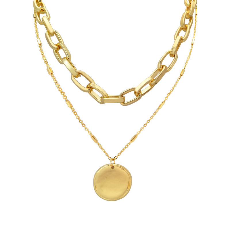 Women's metal medallion sweater sweater chain