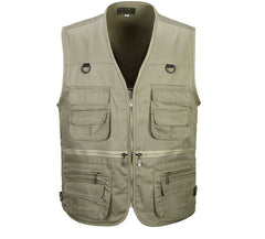 Fishing Vest Outdoor Work Clothes Tooling Foreign Trade Export Vest Shoulder Mountaineering Photography Polyester Cotton Cross-border Special Offer