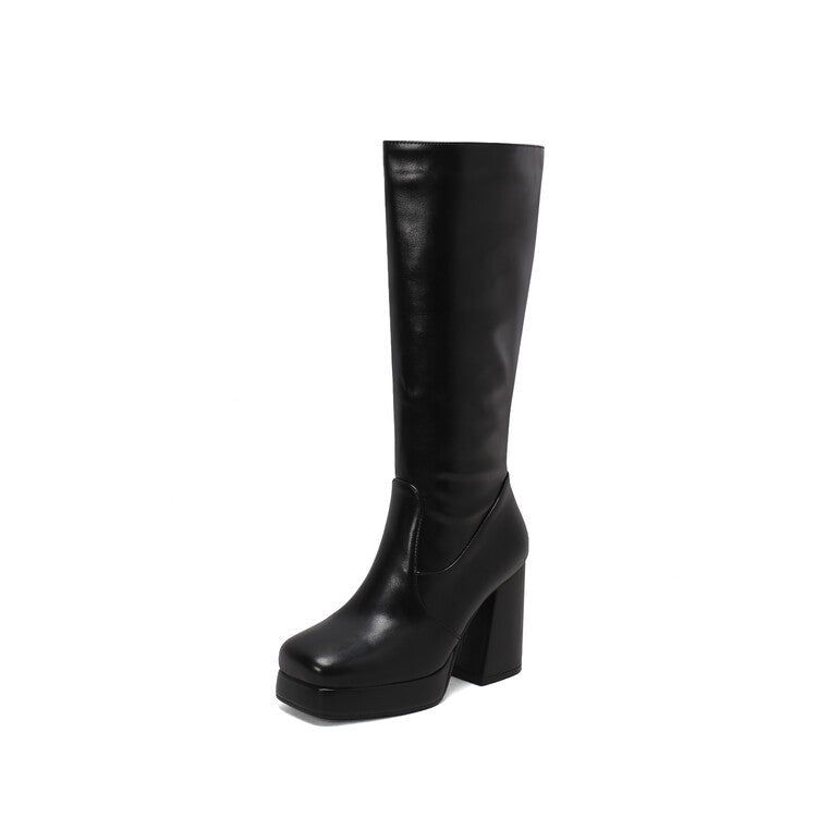 Fashionable High Heel Platform Tall Boots For Women Plus Size