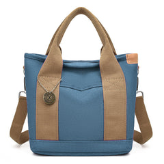 Women's Canvas Tote Bag With Contrasting Color Design