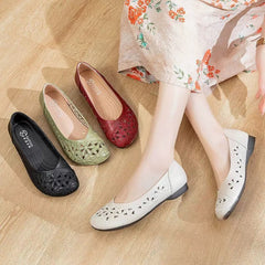 Womens Breathable Flat Non-slip Leather Sandals Soft