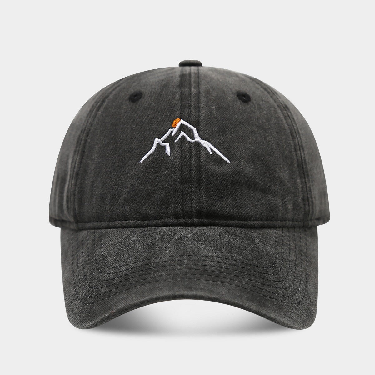 Neue Baseballkappe mit Stickerei „Mountain Peak Sunset“ (gewaschen)