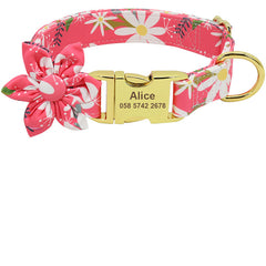 Fashion Printed Dog Collar Personalized Nylon Dog Collar Custom Pet Puppy Cat Collars Engraved ID Tag Collars Dog Accessories
