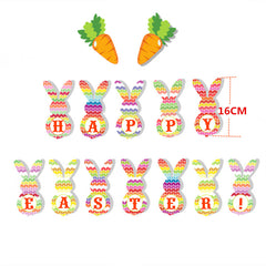 Creative Easter Decorations Banner Bunting Bunny Eggs Pull Flag
