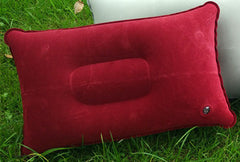 Wholesale Outdoor Pvc Pillows Travel Camping Thick Flocking Rectangular Inflatable Pillows Nap Companion Square Pillow